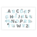 Poster Polish Alphabet for Children - Gray and Blue Letters with Animals 146460