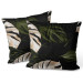 Decorative Velor Pillow Faces of the monstera - composition with rich detail of egoztic plants 147060 additionalThumb 3