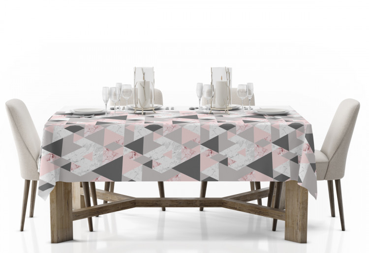 Tablecloth Powdery triangles - geometric, minimalist motif in shades of pink 147260 additionalImage 2