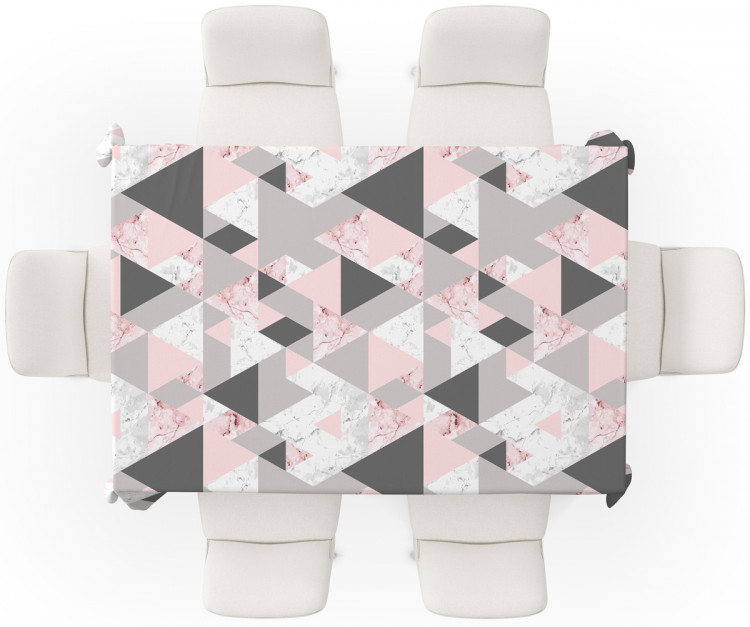 Tablecloth Powdery triangles - geometric, minimalist motif in shades of pink 147260 additionalImage 3