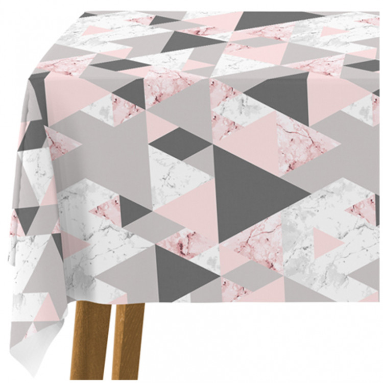 Tablecloth Powdery triangles - geometric, minimalist motif in shades of pink 147260