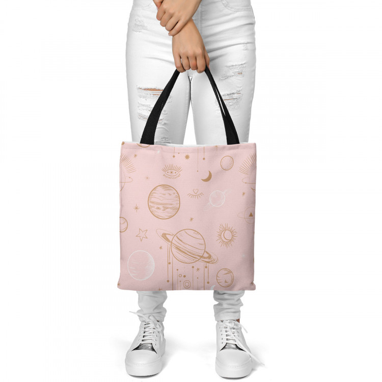 Shopping Bag Cosmic abstraction - composition with stars, moon and planets 147460 additionalImage 2