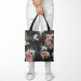 Shopping Bag Simple beauty - vintage style rose flower design on black background 147560 additionalThumb 2