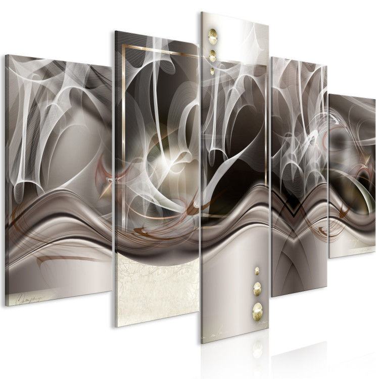 Canvas Peaceful Slumber (5-piece) Wide - modern silver abstraction 148960 additionalImage 2