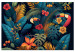 Canvas Art Print Exotic Birds - Toucans Among Colorful Vegetation in the Jungle 149860