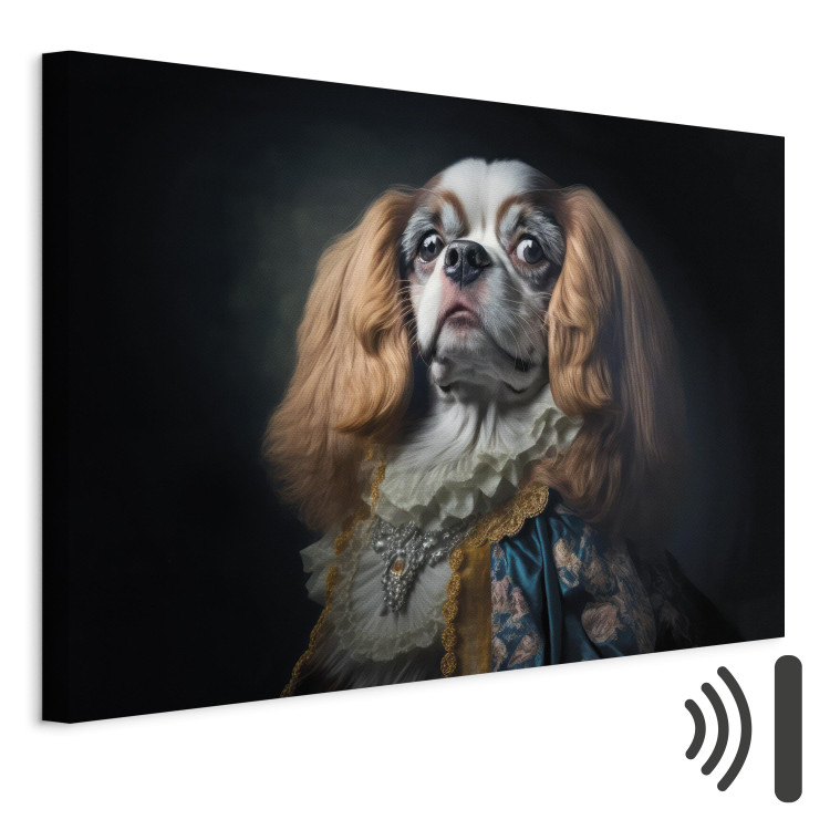 Canvas Art Print AI Dog King Charles Spaniel - Proud Aristocratic Animal Portrait - Horizontal 150160 additionalImage 8