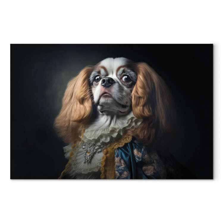 Canvas Art Print AI Dog King Charles Spaniel - Proud Aristocratic Animal Portrait - Horizontal 150160 additionalImage 7