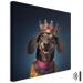 Canvas Art Print AI Dog Dachshund - Portrait of a Smiling Animal Wearing a Crown - Square 150260 additionalThumb 8