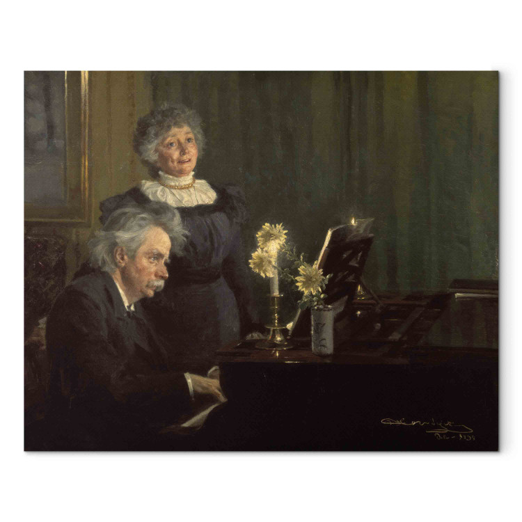 Art Reproduction Edvad Grieg accompanies his wife at the piano 157960