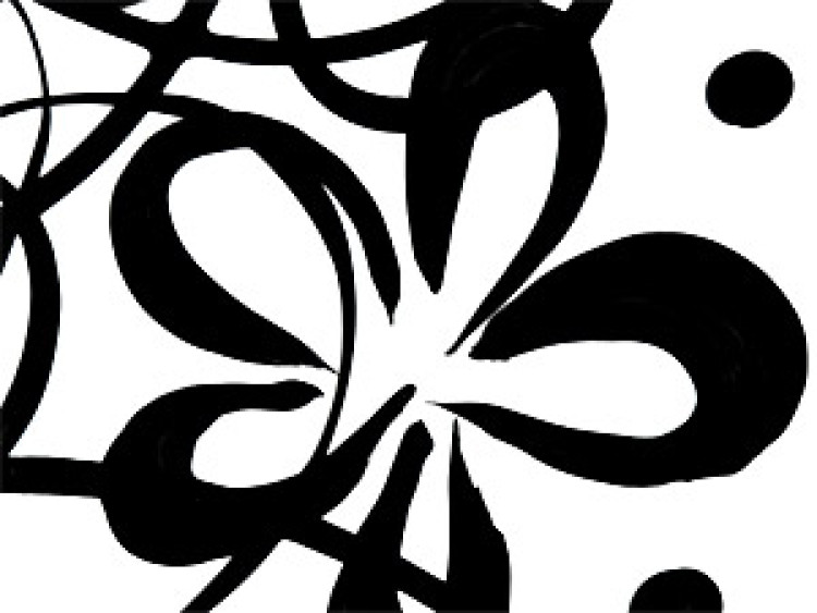 Canvas Black and White Flowers (3-piece) - abstraction with floral motif 46860 additionalImage 4