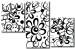 Canvas Black and White Flowers (3-piece) - abstraction with floral motif 46860