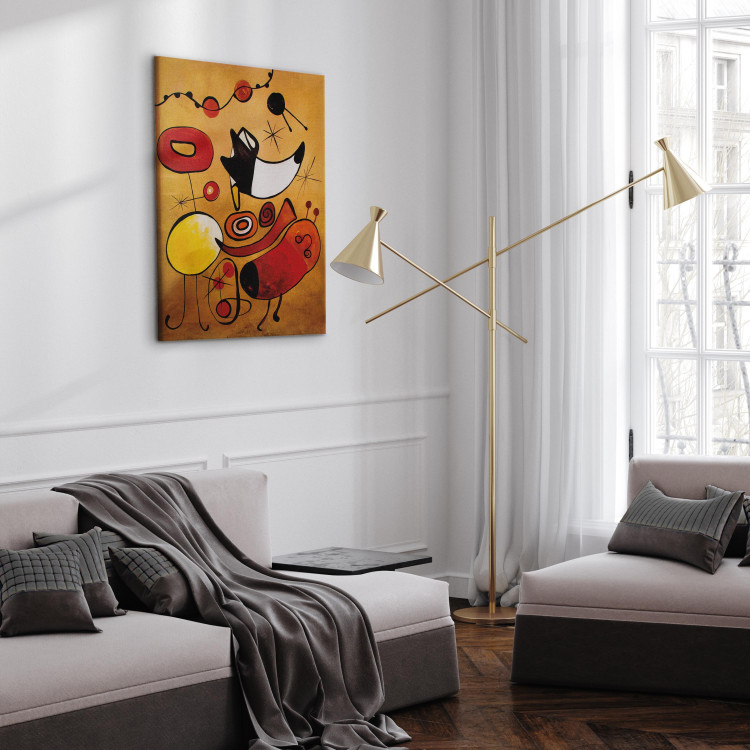 Canvas Miro Inspirations (1-piece) - colorful abstraction with gold patterns 47260 additionalImage 4