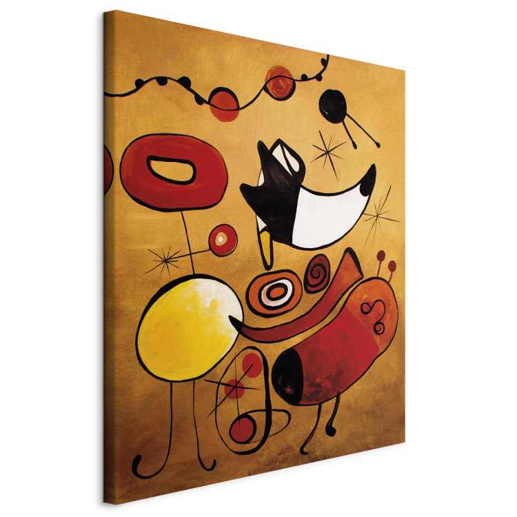 Canvas Miro Inspirations (1-piece) - colorful abstraction with gold patterns 47260 additionalImage 2