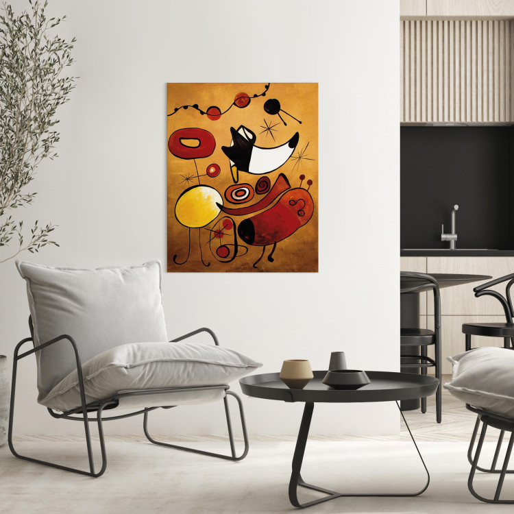 Canvas Miro Inspirations (1-piece) - colorful abstraction with gold patterns 47260 additionalImage 3