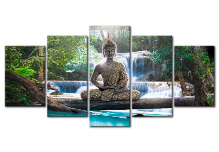 Canvas Print Buddha and waterfall 50360