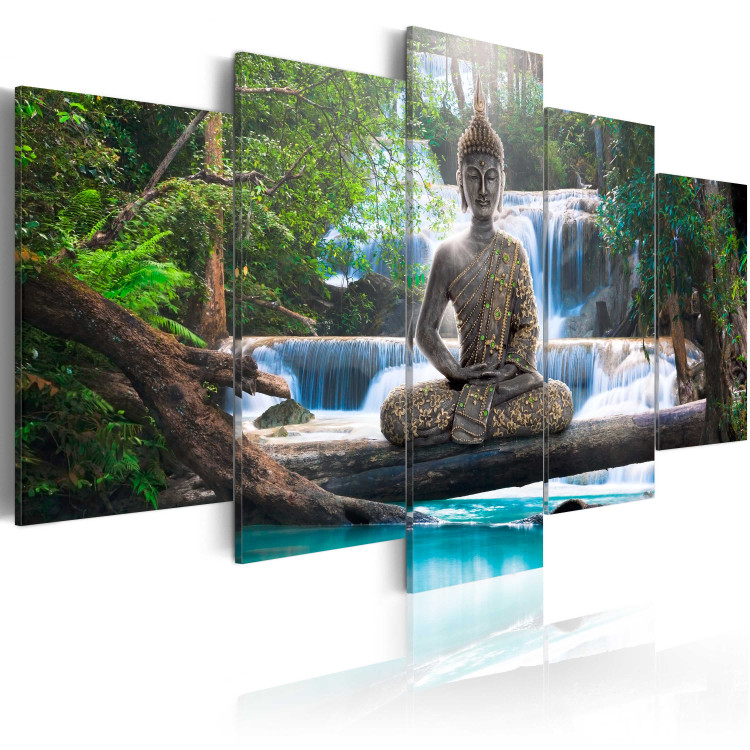 Canvas Print Buddha and waterfall 50360 additionalImage 2