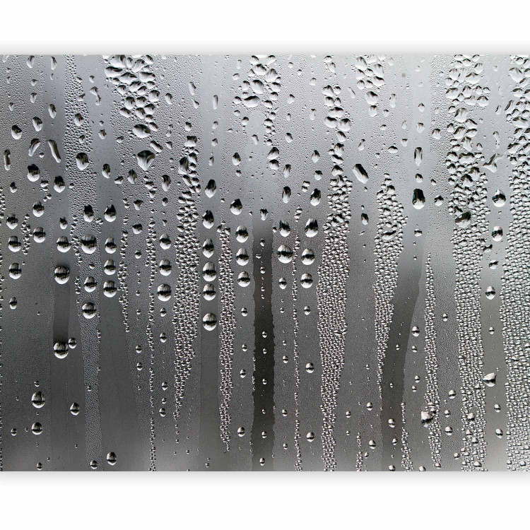 Wall Mural Rain - Gray motif of raindrops streaming on a fogged window 61060 additionalImage 5