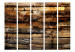 Room Separator Reflection of Nature II - texture with wooden planks with elements of nature 95260 additionalThumb 3