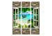 Room Separator Tropical Beach - window on a stone texture overlooking the sea 95960 additionalThumb 3