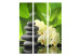 Folding Screen Spa Garden - orchid flowers with oriental stones on a nature background 96060 additionalThumb 3