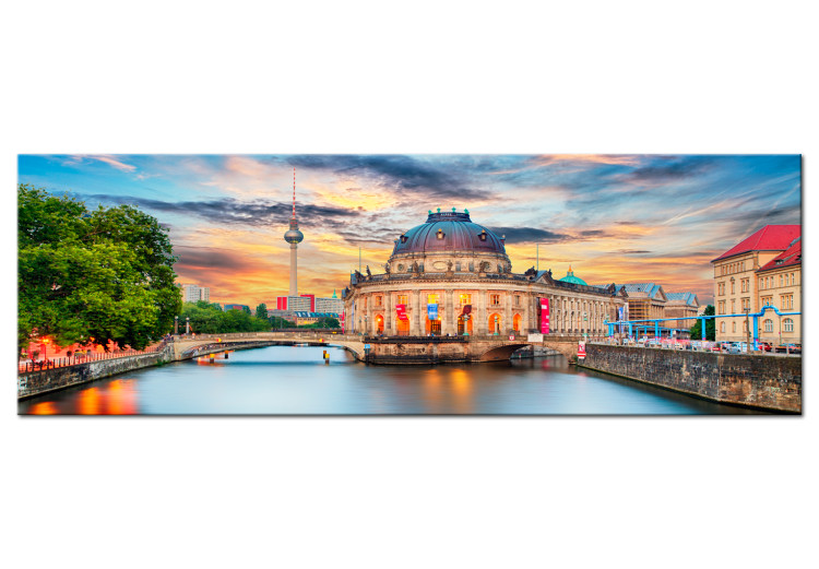 Canvas Art Print Berlin: Museum Island - City Architecture with Sunset Background 97560
