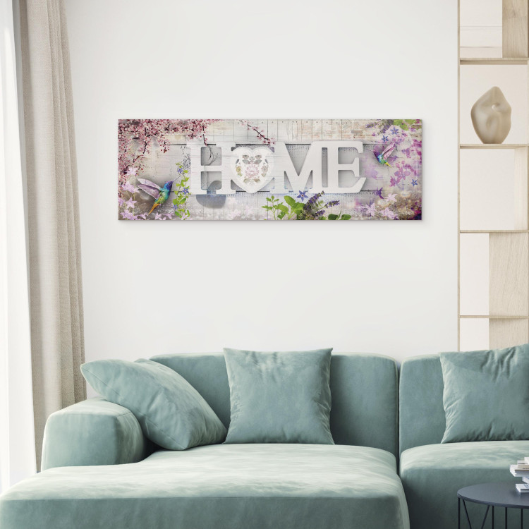 Canvas Print Home and Hummingbirds (1 Part) Pink Narrow 107670 additionalImage 5