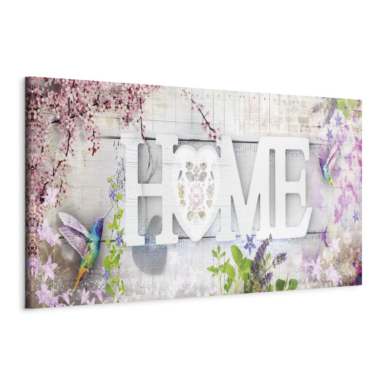 Canvas Print Home and Hummingbirds (1 Part) Pink Narrow 107670 additionalImage 2