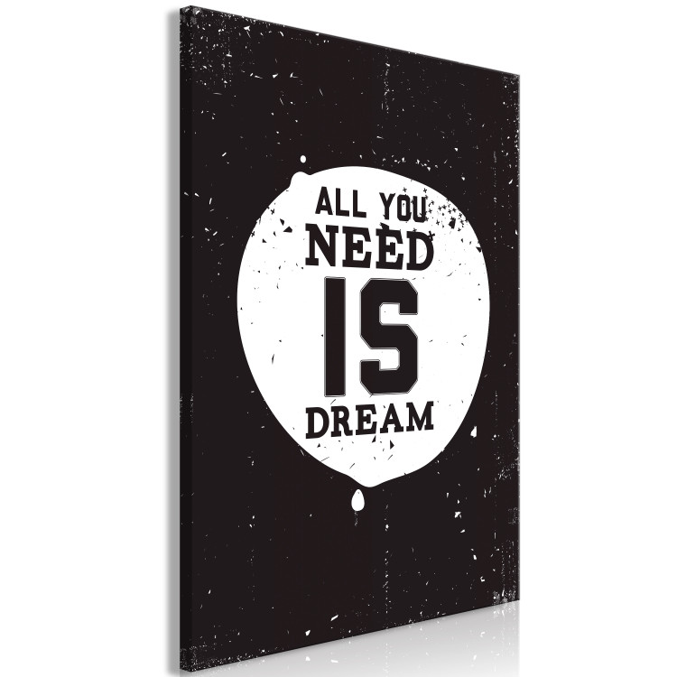 Canvas Art Print In Search of Dreams (1-part) - Black and White English Quote 115070 additionalImage 2