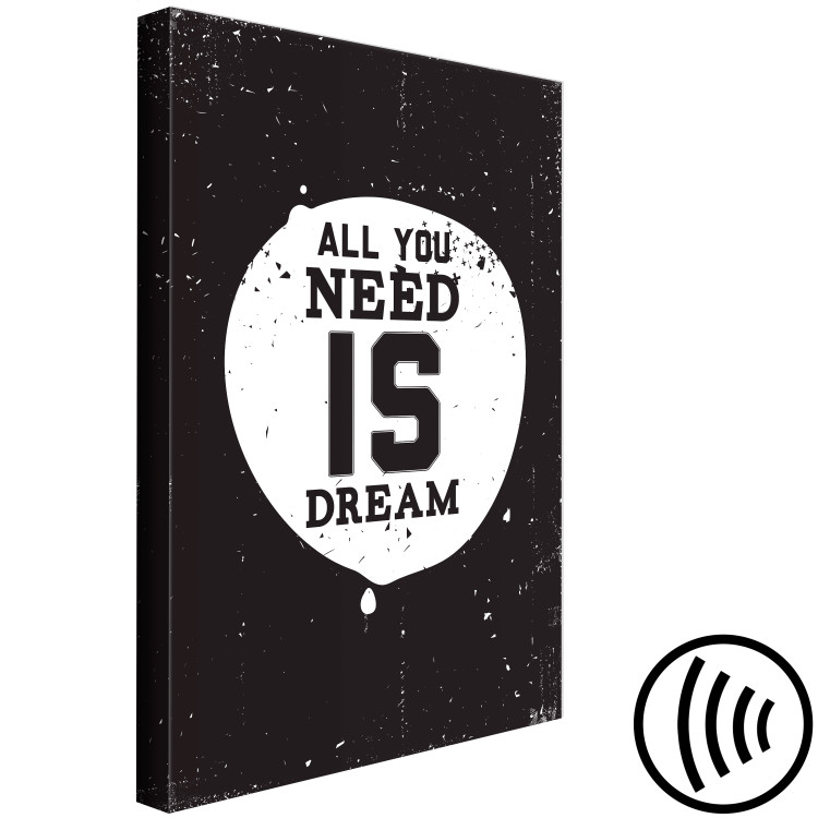 Canvas Art Print In Search of Dreams (1-part) - Black and White English Quote 115070 additionalImage 6