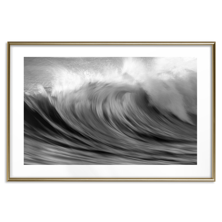 Wall Poster Surfer's Paradise - black and white landscape of a turbulent sea wave 115170 additionalImage 16