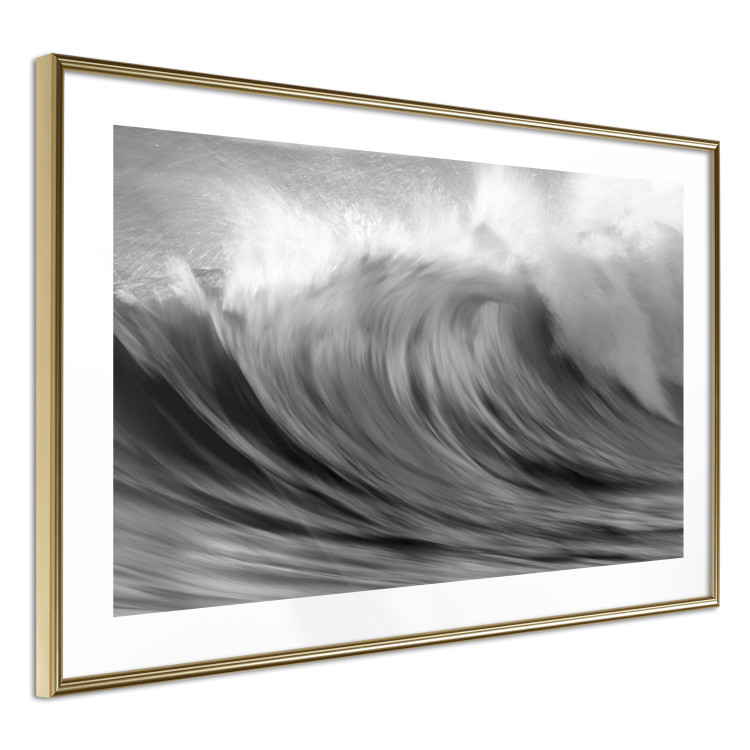 Wall Poster Surfer's Paradise - black and white landscape of a turbulent sea wave 115170 additionalImage 6