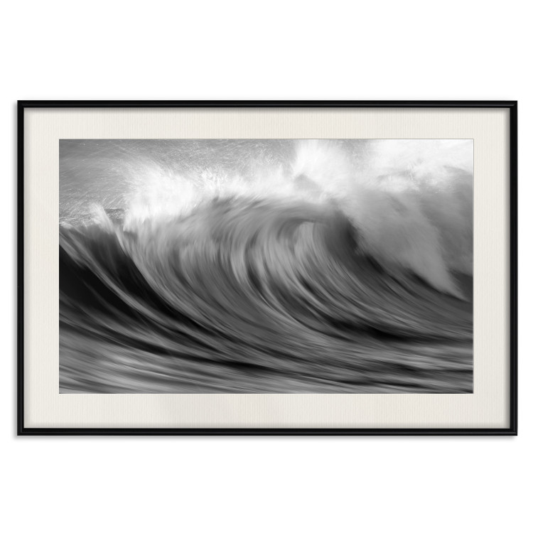 Wall Poster Surfer's Paradise - black and white landscape of a turbulent sea wave 115170 additionalImage 18