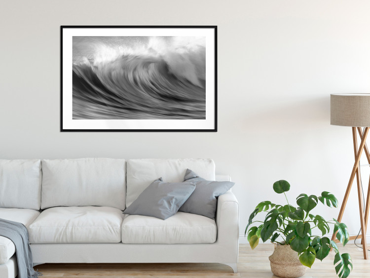 Wall Poster Surfer's Paradise - black and white landscape of a turbulent sea wave 115170 additionalImage 6