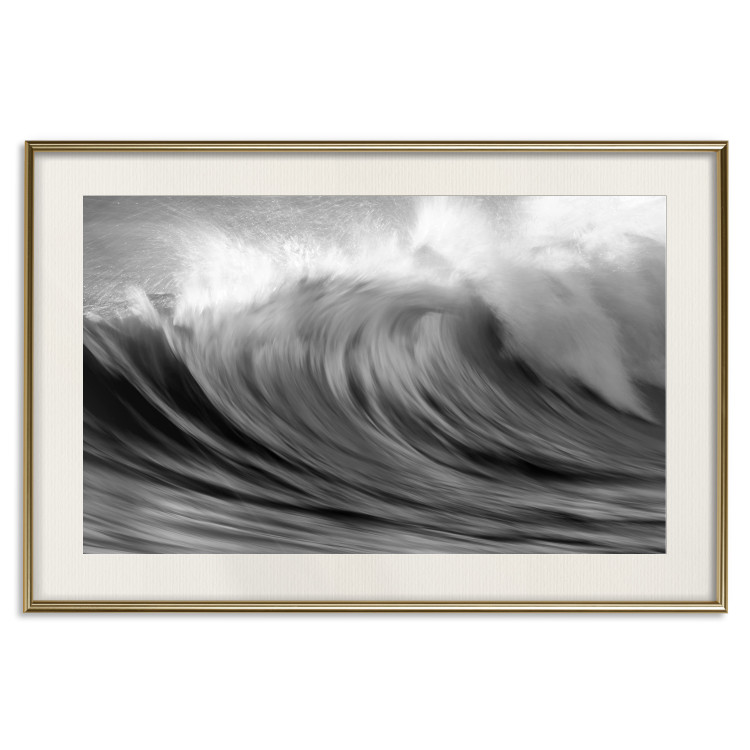 Wall Poster Surfer's Paradise - black and white landscape of a turbulent sea wave 115170 additionalImage 19
