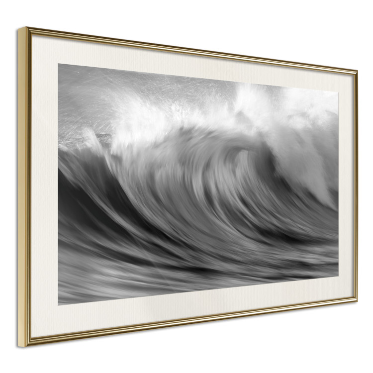 Wall Poster Surfer's Paradise - black and white landscape of a turbulent sea wave 115170 additionalImage 2