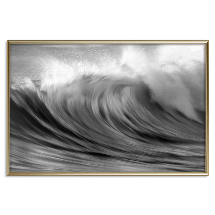 Wall Poster Surfer's Paradise - black and white landscape of a turbulent sea wave 115170 additionalImage 16