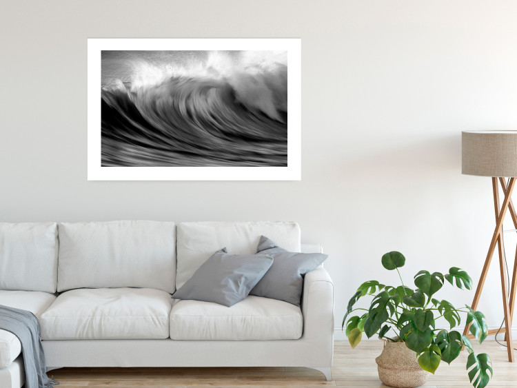 Wall Poster Surfer's Paradise - black and white landscape of a turbulent sea wave 115170 additionalImage 4