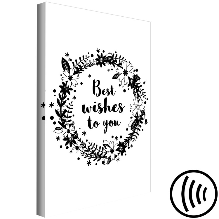 Canvas Art Print Power of Wishes (1-part) - English Texts with Floral Motif 116370 additionalImage 6