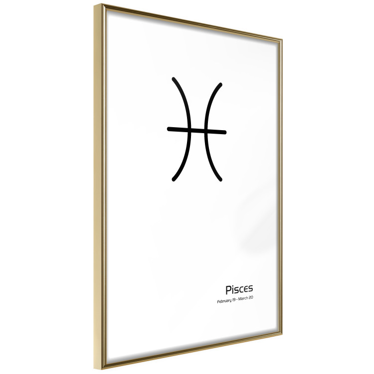 Wall Poster Pisces - simple black and white composition with zodiac sign and text 117070 additionalImage 6