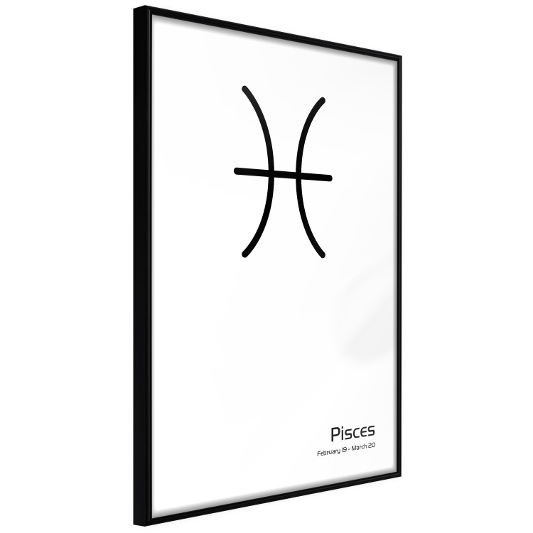 Wall Poster Pisces - simple black and white composition with zodiac sign and text 117070 additionalImage 10
