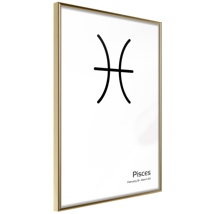 Wall Poster Pisces - simple black and white composition with zodiac sign and text 117070 additionalImage 12