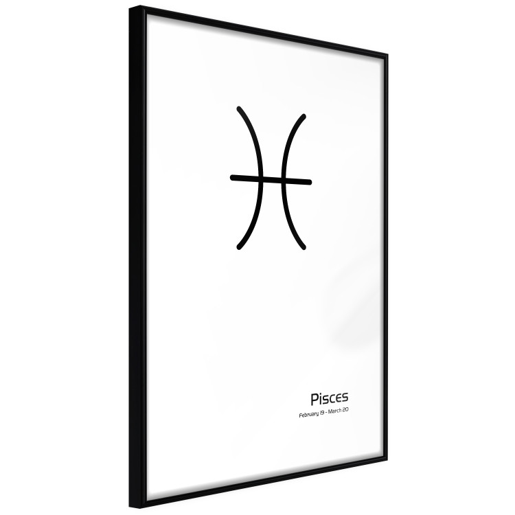 Wall Poster Pisces - simple black and white composition with zodiac sign and text 117070 additionalImage 11