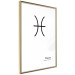 Wall Poster Pisces - simple black and white composition with zodiac sign and text 117070 additionalThumb 6