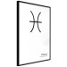 Wall Poster Pisces - simple black and white composition with zodiac sign and text 117070 additionalThumb 10