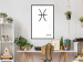 Wall Poster Pisces - simple black and white composition with zodiac sign and text 117070 additionalThumb 3
