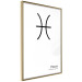 Wall Poster Pisces - simple black and white composition with zodiac sign and text 117070 additionalThumb 12