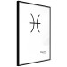 Wall Poster Pisces - simple black and white composition with zodiac sign and text 117070 additionalThumb 11