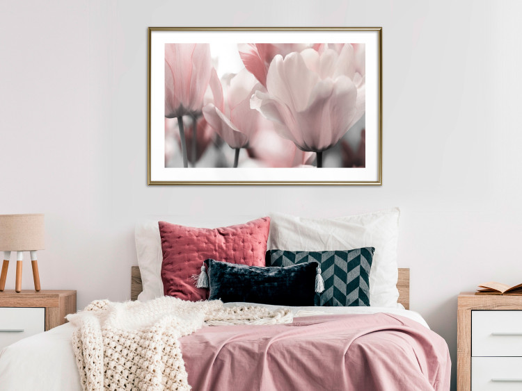 Poster Fairy Tulips - composition with spring flowers in light pink color 117170 additionalImage 13