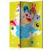 Room Divider Screen Cheerful Creatures - fantasy colorful creatures on a light green background 117370