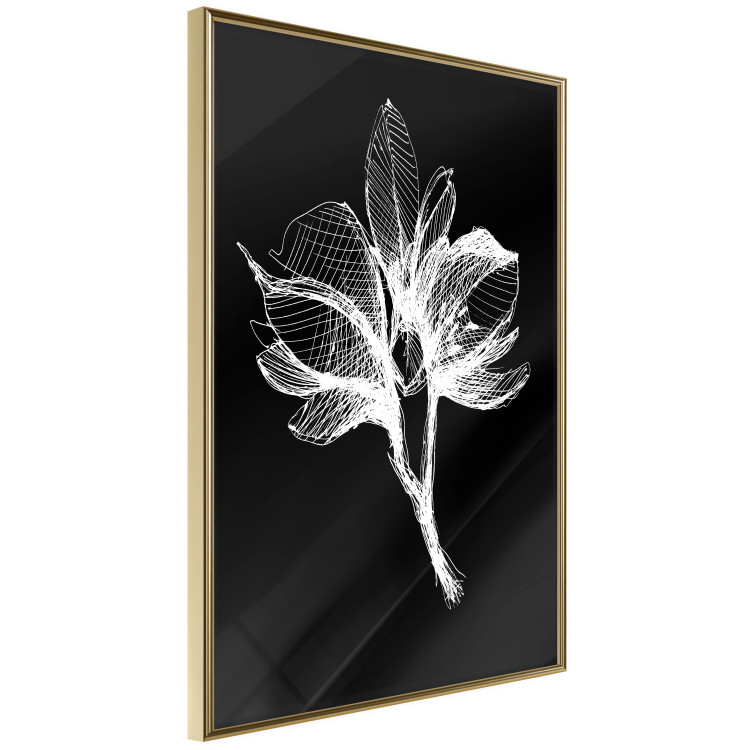 Wall Poster Night Flower - black and white composition with a delicate plant motif 119270 additionalImage 9
